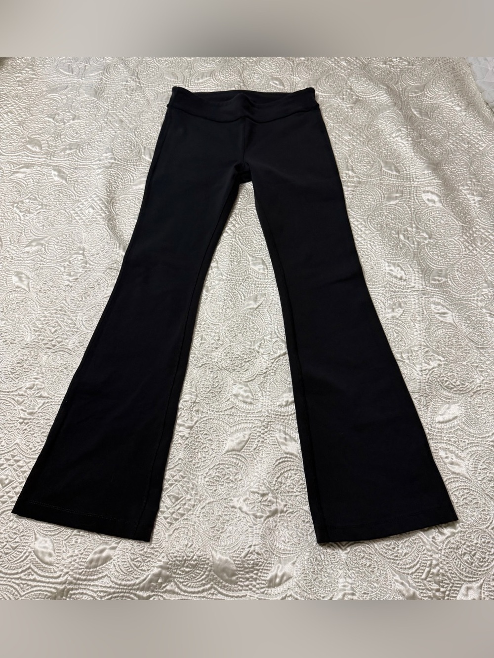 ALO Yoga Black Flared Wide-Leg Jeans-Style Pants